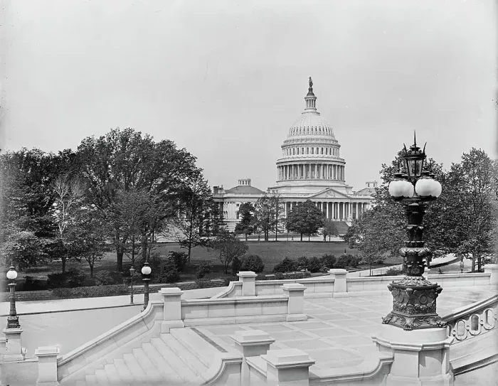 Framed Print : Capitol f[rom] library steps, Washington, D.C. The, between 1880 and 1897. Creator: William H. Jackson