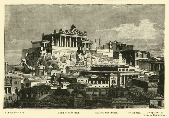 Framed Print : The Capitol, from Mount Palatine (restoration), 1890. Creator: Unknown Framed Print : The Capitol, from Mount Palatine (restoration), 1890. Creator: Unknown