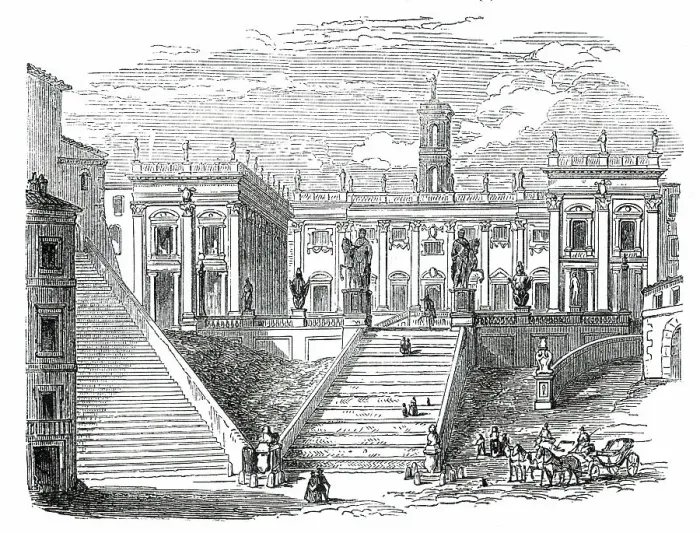 Framed Print : The Capitol - Rome, 1850. Creator: Unknown Framed Print : The Capitol - Rome, 1850. Creator: Unknown