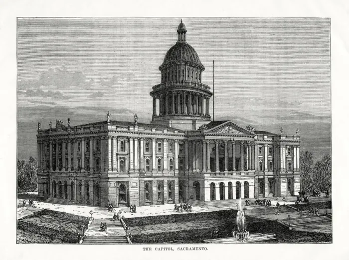 Framed Print : The Capitol, Sacramento, California, USA, 1877 Framed Print : The Capitol, Sacramento, California, USA, 1877