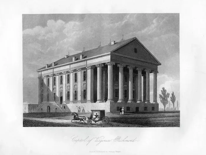 Framed Print : Capitol of Virginia, Richmond, USA, 1855