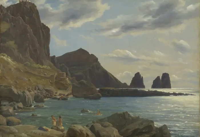Framed Print : From Capri, 1833. Creator: Thomas Fearnley Framed Print : From Capri, 1833. Creator: Thomas Fearnley