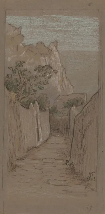 Framed Print : Capri, 1913. Creator: Elihu Vedder Framed Print : Capri, 1913. Creator: Elihu Vedder