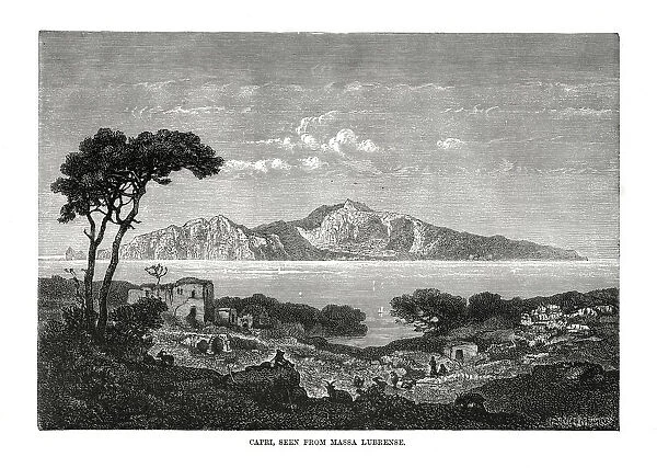 Capri seen from Massa Lubrense, Italy, 1879