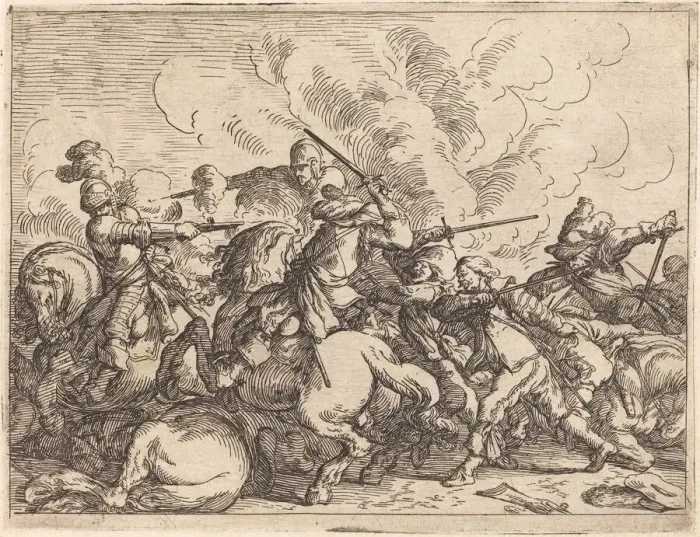 Framed Print : Capricci di varie battaglie, 1635. Creator: Johann Wilhelm Baur Framed Print : Capricci di varie battaglie, 1635. Creator: Johann Wilhelm Baur