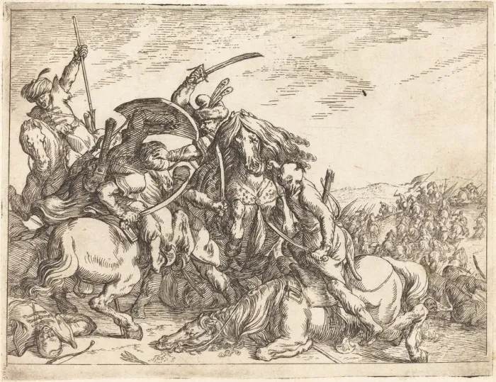 Framed Print : Capricci di varie battaglie, 1635. Creator: Johann Wilhelm Baur Framed Print : Capricci di varie battaglie, 1635. Creator: Johann Wilhelm Baur