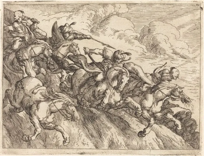 Framed Print : Capricci di varie battaglie, 1635. Creator: Johann Wilhelm Baur Framed Print : Capricci di varie battaglie, 1635. Creator: Johann Wilhelm Baur