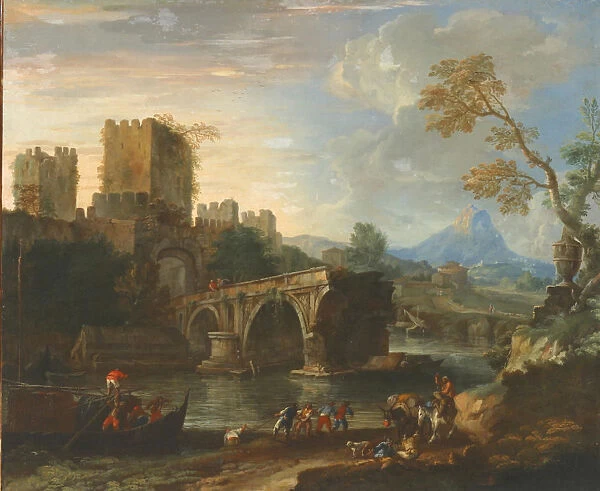 Capriccio with the Broken Bridge. Creator: Carlevaris, Luca (1663-1730)