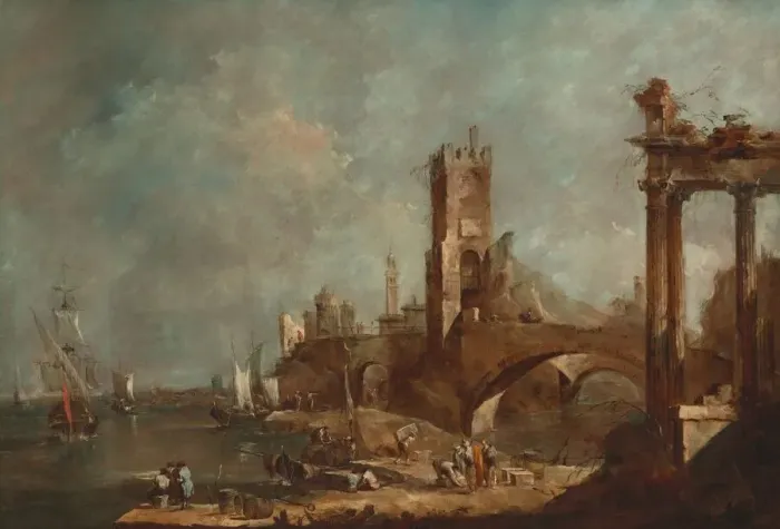 Framed Print : Capriccio of a Harbor, c. 1760 / 1770. Creator: Francesco Guardi Framed Print : Capriccio of a Harbor, c. 1760 / 1770. Creator: Francesco Guardi