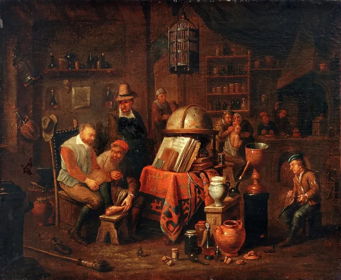 Framed Print : A capriccio of medical scenes. Creator: Gerard Thomas Framed Print : A capriccio of medical scenes. Creator: Gerard Thomas