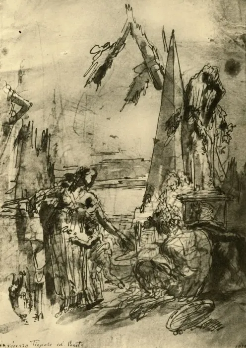 Framed Print : Capriccio, mid 18th century, (1928). Artist: Lorenzo Tiepolo Framed Print : Capriccio, mid 18th century, (1928). Artist: Lorenzo Tiepolo
