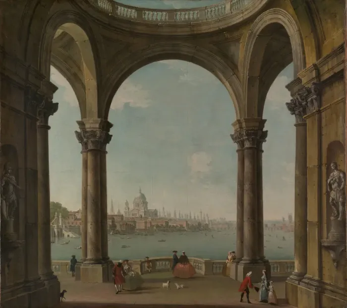 Framed Print : Capriccio with St. Pauls and Old London Bridge. Creator: Antonio Joli Framed Print : Capriccio with St. Pauls and Old London Bridge. Creator: Antonio Joli