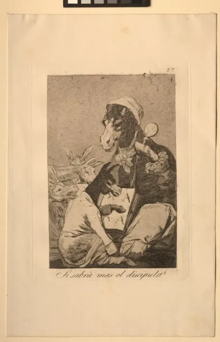 Framed Print : Caprices: Might Not the Pupil Know More?. Creator: Francisco de Goya (Spanish, 1746-1828) Framed Print : Caprices: Might Not the Pupil Know More?. Creator: Francisco de Goya (Spanish, 1746-1828)