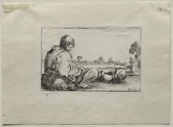 Framed Print : Caprices: Seated Beggar. Creator: Stefano Della Bella (Italian, 1610-1664) Framed Print : Caprices: Seated Beggar. Creator: Stefano Della Bella (Italian, 1610-1664)