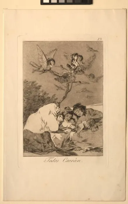 Framed Print : Caprichos: All Will Fall. Creator: Francisco de Goya (Spanish, 1746-1828) Framed Print : Caprichos: All Will Fall. Creator: Francisco de Goya (Spanish, 1746-1828)