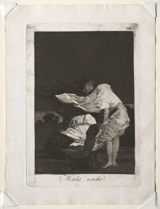 Framed Print : The Caprichos: A Bad Night, 1799. Creator: Francisco de Goya (Spanish, 1746-1828) Framed Print : The Caprichos: A Bad Night, 1799. Creator: Francisco de Goya (Spanish, 1746-1828)