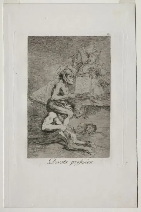Framed Print : Caprichos: Devout Profession. Creator: Francisco de Goya (Spanish, 1746-1828)