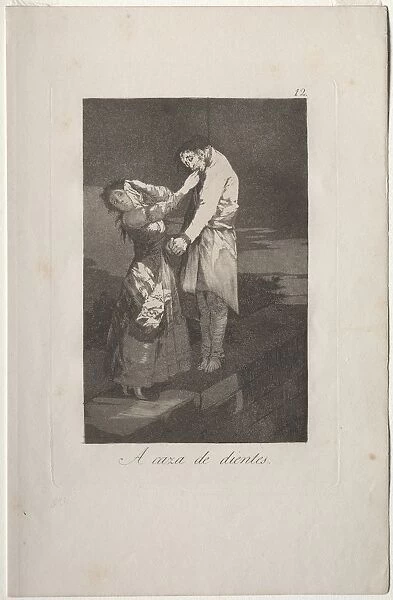 Caprichos: Out Hunting for Teeth. Creator: Francisco de Goya (Spanish, 1746-1828)