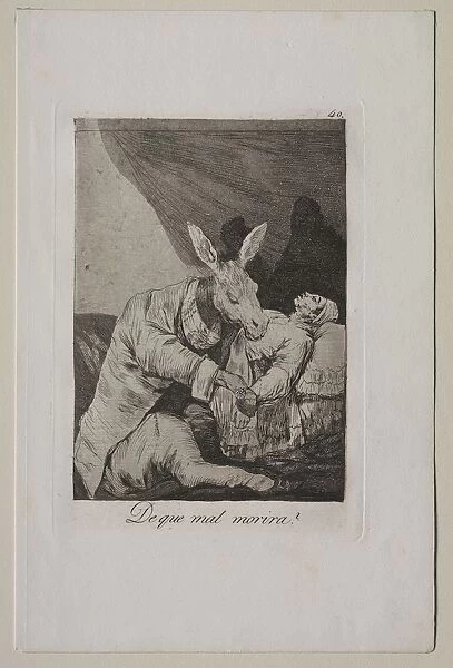 Caprichos: Of What Ill Will He Die?, c. 1798. Creator: Francisco de Goya (Spanish, 1746-1828)