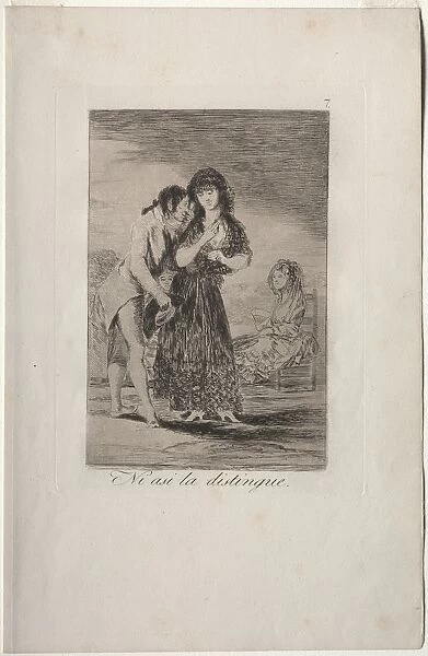 Caprichos: Even Thus He Cannot Make Her Out. Creator: Francisco de Goya (Spanish, 1746-1828)