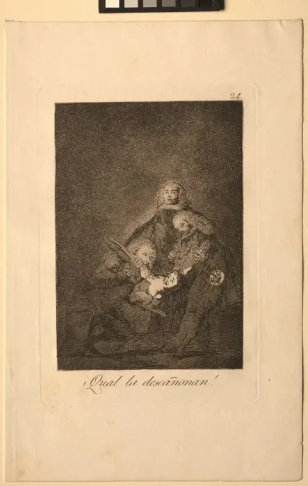 Framed Print : Caprichos: How They Pluck Her!. Creator: Francisco de Goya (Spanish, 1746-1828) Framed Print : Caprichos: How They Pluck Her!. Creator: Francisco de Goya (Spanish, 1746-1828)