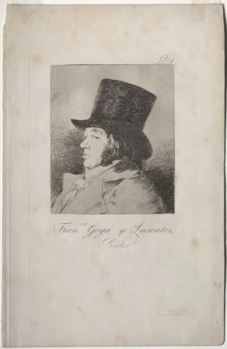 Framed Print : The Caprichos: Portrait of Goya. Creator: Francisco de Goya (Spanish, 1746-1828) Framed Print : The Caprichos: Portrait of Goya. Creator: Francisco de Goya (Spanish, 1746-1828)