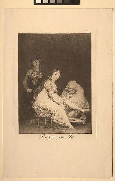 Caprichos: She Prays for Her. Creator: Francisco de Goya (Spanish, 1746-1828)
