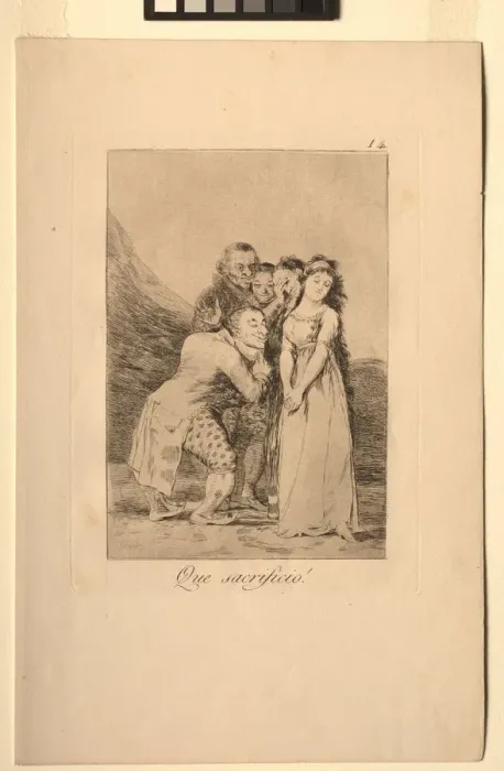 Framed Print : Caprichos: What a Sacrifice!. Creator: Francisco de Goya (Spanish, 1746-1828)