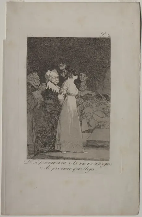 Framed Print : Caprichos: They Say, Yes and Give Their Hand to the First Comer Creator