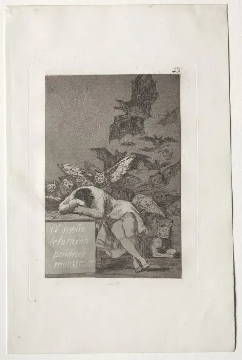 Framed Print : Caprichos: The Sleep of Reason Produces Monsters. Creator: Francisco de Goya (Spanish, 1746-1828)