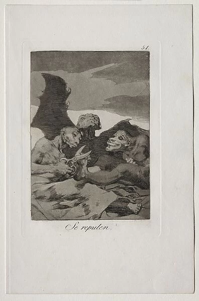 Caprichos: They Spruce Themselves Up. Creator: Francisco de Goya (Spanish, 1746-1828)