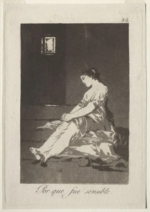 Framed Print : The Caprichos: Because She Was Susceptible, 1799. Creator: Francisco de Goya (Spanish, 1746-1828) Framed Print : The Caprichos: Because She Was Susceptible, 1799. Creator: Francisco de Goya (Spanish, 1746-1828)