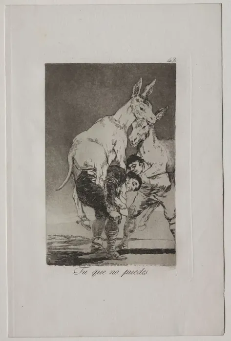 Framed Print : Caprichos: Thou Who Canst Not. Creator: Francisco de Goya (Spanish, 1746-1828) Framed Print : Caprichos: Thou Who Canst Not. Creator: Francisco de Goya (Spanish, 1746-1828)