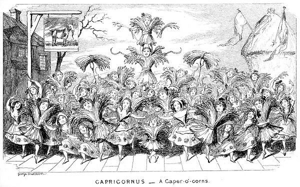 Capricornus - a Caper-o'-corns, 19th century.Artist: George Cruikshank