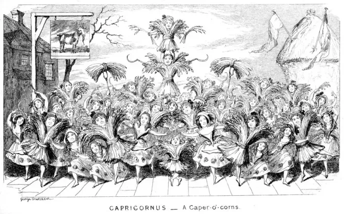 Framed Print : Capricornus - a Caper-o -corns, 19th century. Artist: George Cruikshank Framed Print : Capricornus - a Caper-o -corns, 19th century. Artist: George Cruikshank