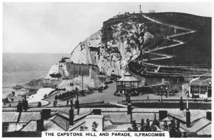 Framed Print : The Capstone Hill, and parade, Ilfracombe, 1936 Framed Print : The Capstone Hill, and parade, Ilfracombe, 1936
