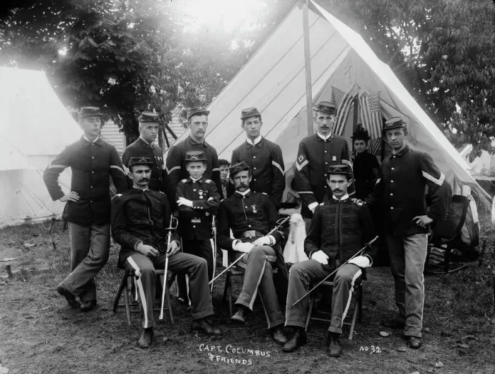 Framed Print : Capt. Columbus & friends, 1893. Creator: Unknown Framed Print : Capt. Columbus & friends, 1893. Creator: Unknown