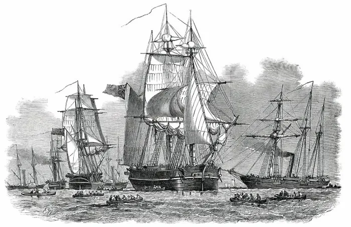Framed Print : Captain Austin's Expedition, Sent in Search of Sir John Franklin, 1850. Creator: Unknown Framed Print : Captain Austin's Expedition, Sent in Search of Sir John Franklin, 1850. Creator: Unknown