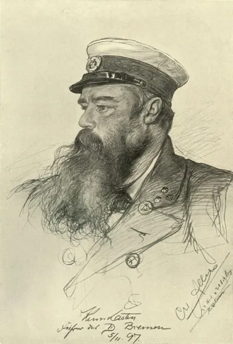 Framed Print : The captain of the Bremen, 1898. Creator: Christian Wilhelm Allers