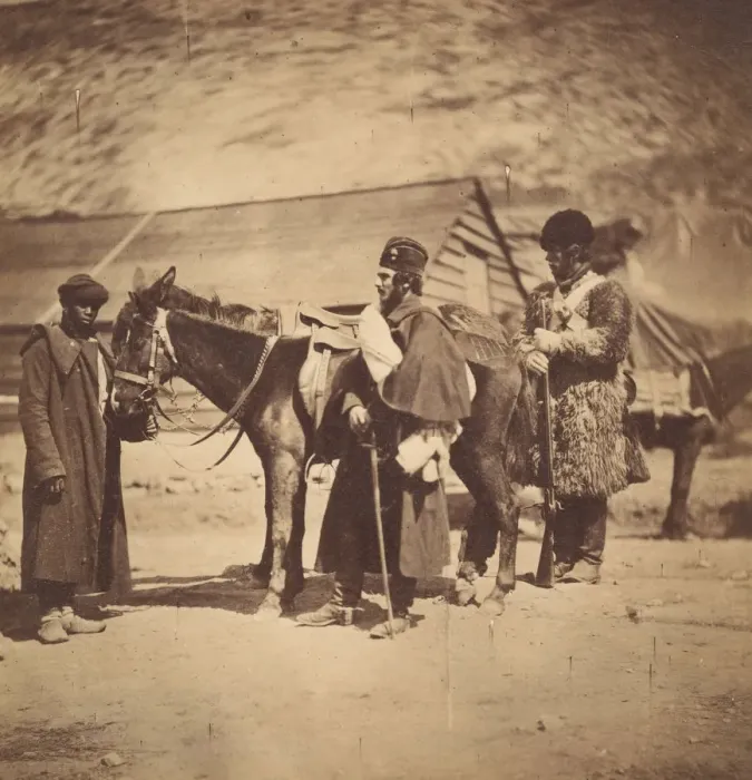 Framed Print : Captain Burnaby of the Grenadier Guards, 1855. Creator: Roger Fenton