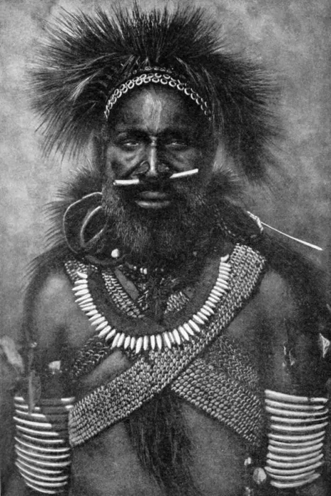 Framed Print : Captain of a company of cannibal fighting men, New Guinea, 1922 Framed Print : Captain of a company of cannibal fighting men, New Guinea, 1922