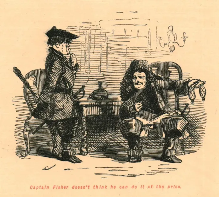 Framed Print : Captain Fisher doesn t think he can do it at the price, 1897. Creator: John Leech Framed Print : Captain Fisher doesn t think he can do it at the price, 1897. Creator: John Leech