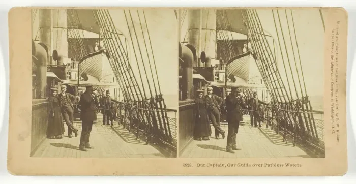 Framed Print : Our Captain, Our Guide over Pathless Waters, 1890. Creator: BW Kilburn Framed Print : Our Captain, Our Guide over Pathless Waters, 1890. Creator: BW Kilburn