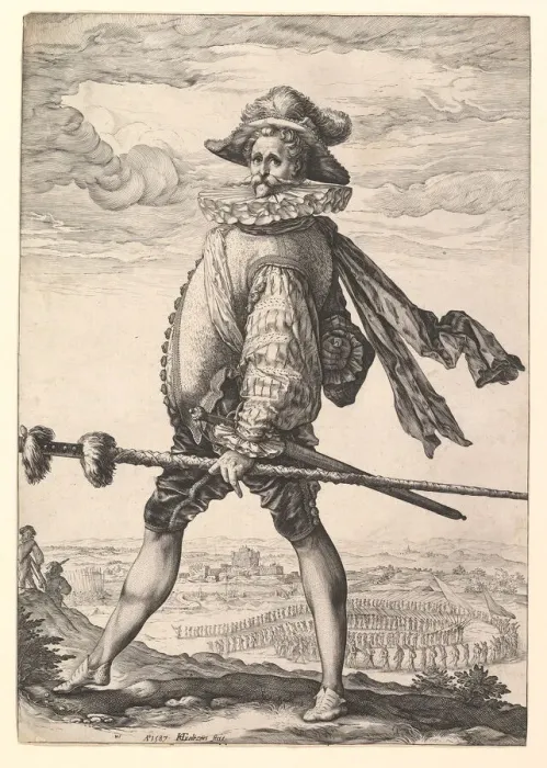 Framed Print : Captain of Infantry, 1587. Creator: Hendrik Goltzius Framed Print : Captain of Infantry, 1587. Creator: Hendrik Goltzius