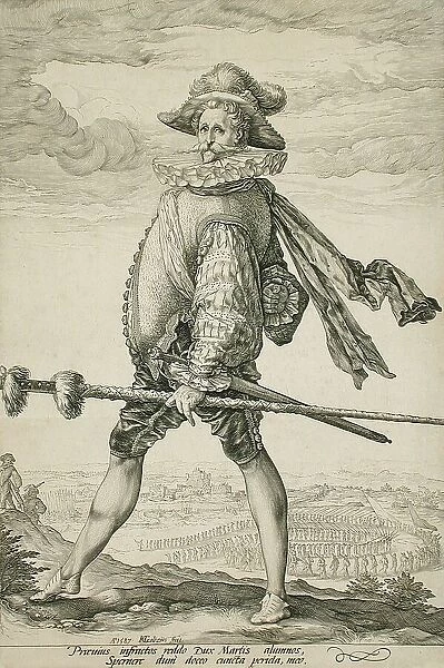 The Captain of the Infantry Marching to the Left, 1587. Creator: Hendrik Goltzius