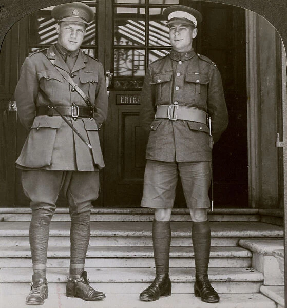 Captain MacDougall, DSO, and Cadet Mullin, two Canadian VCs, World War I, 1914-1918. Artist: Realistic Travels Publishers