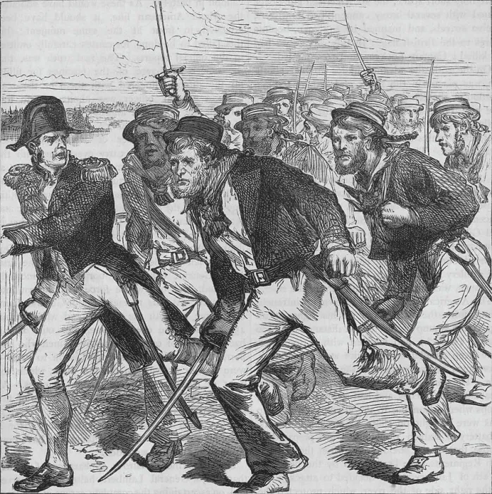 Framed Print : Captain Money Leading the Blue-Jackets, c1880 Framed Print : Captain Money Leading the Blue-Jackets, c1880