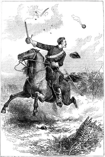 Captain Northrop leading the attack at Knoxville, Tennessee, American Civil War, 1863 (c1880)