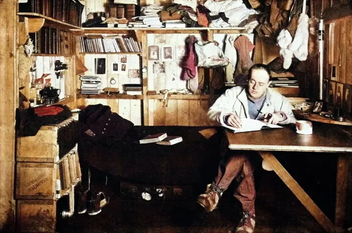 Framed Print : Captain Scott Writing Up His Journal, c1911, (1928). Creator: Herbert Ponting. Captain Scott Writing Up His Journal, c1911, (1928). Creator: Herbert Ponting