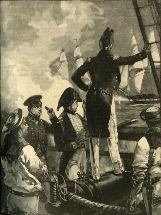 Framed Print : Captain William Walpole intercepting the Duke of Saldanhas ships, Liberal Wars, 1829 (c1890) Framed Print : Captain William Walpole intercepting the Duke of Saldanhas ships, Liberal Wars, 1829 (c1890)